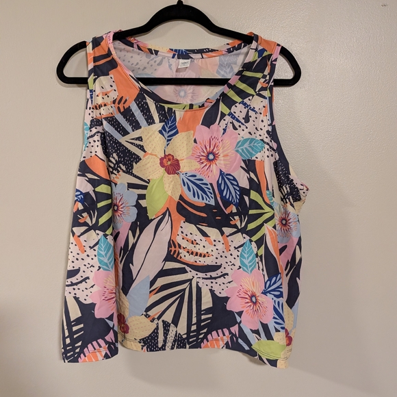Old Navy Tops - Old Navy Active Floral Muscle Tank Size XL
